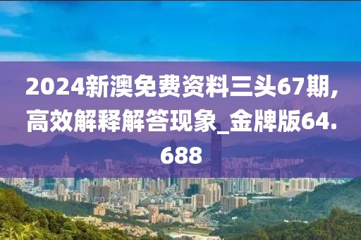 2024新澳免費資料三頭67期,高效解釋解答現(xiàn)象_金牌版64.688