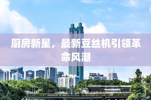 廚房新星，最新豆絲機引領(lǐng)革命風(fēng)潮