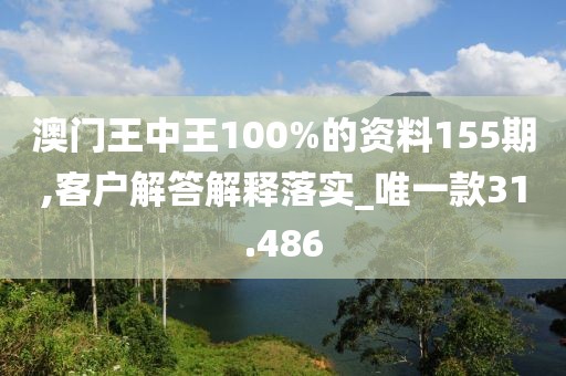 澳門王中王100%的資料155期,客戶解答解釋落實(shí)_唯一款31.486