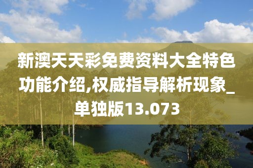 新澳天天彩免費(fèi)資料大全特色功能介紹,權(quán)威指導(dǎo)解析現(xiàn)象_單獨(dú)版13.073