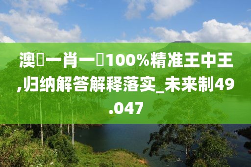 澳門一肖一碼100%精準(zhǔn)王中王,歸納解答解釋落實(shí)_未來(lái)制49.047