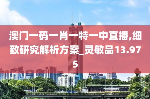 澳門一碼一肖一特一中直播,細(xì)致研究解析方案_靈敏品13.975