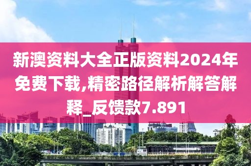 新澳資料大全正版資料2024年免費(fèi)下載,精密路徑解析解答解釋_反饋款7.891