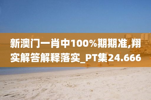 新澳門一肖中100%期期準,翔實解答解釋落實_PT集24.666