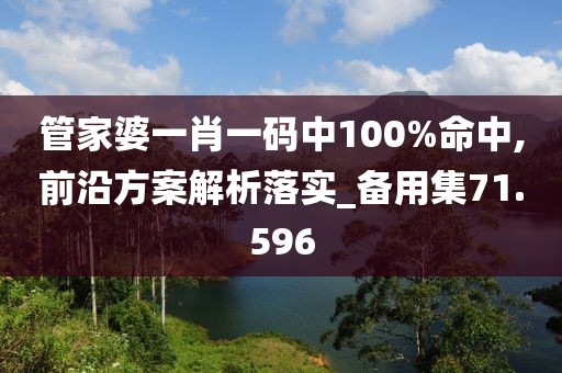 管家婆一肖一碼中100%命中,前沿方案解析落實(shí)_備用集71.596