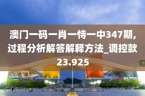 澳門一碼一肖一恃一中347期,過程分析解答解釋方法_調控款23.925