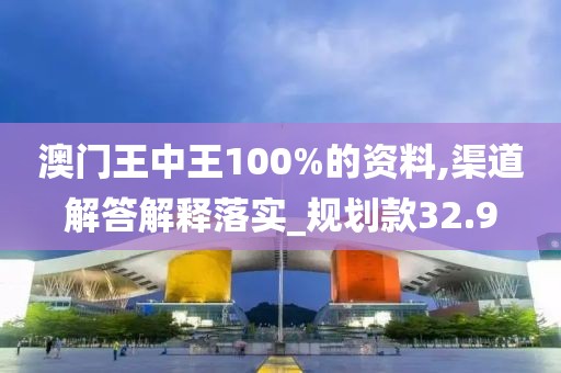 澳門王中王100%的資料,渠道解答解釋落實_規(guī)劃款32.9