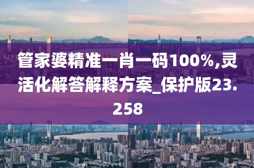 管家婆精準(zhǔn)一肖一碼100%,靈活化解答解釋方案_保護(hù)版23.258