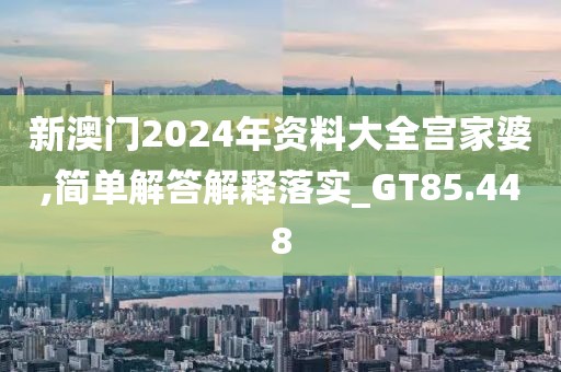 新澳門(mén)2024年資料大全宮家婆,簡(jiǎn)單解答解釋落實(shí)_GT85.448