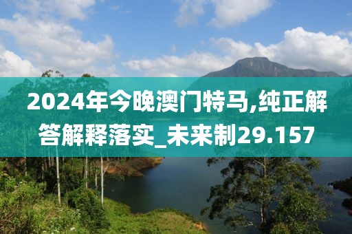 2024年今晚澳門特馬,純正解答解釋落實_未來制29.157