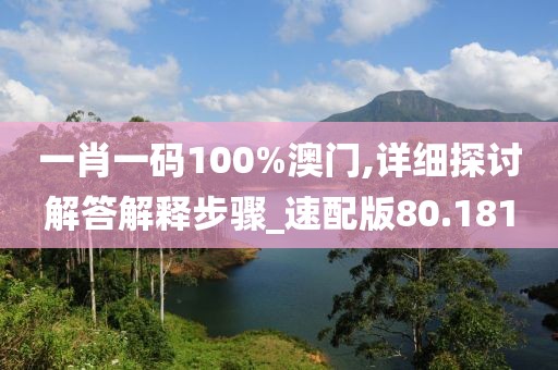 一肖一碼100%澳門(mén),詳細(xì)探討解答解釋步驟_速配版80.181