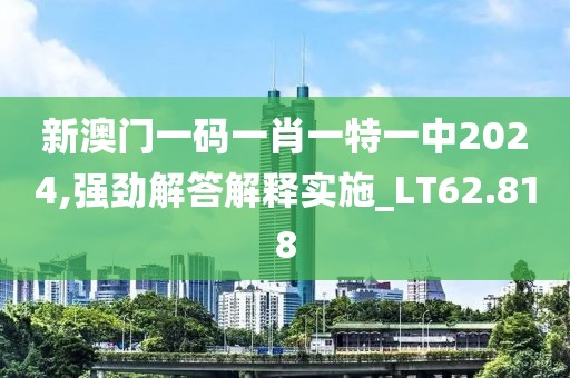 新澳門一碼一肖一特一中2024,強勁解答解釋實施_LT62.818