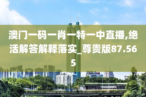 澳門一碼一肖一特一中直播,絕活解答解釋落實(shí)_尊貴版87.565