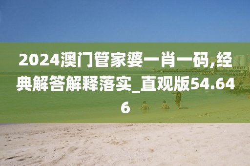 2024澳門管家婆一肖一碼,經(jīng)典解答解釋落實(shí)_直觀版54.646