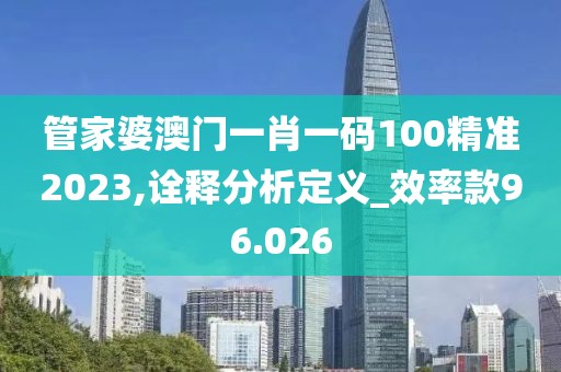 管家婆澳門一肖一碼100精準(zhǔn)2023,詮釋分析定義_效率款96.026