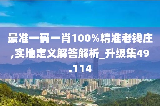 最準(zhǔn)一碼一肖100%精準(zhǔn)老錢莊,實地定義解答解析_升級集49.114