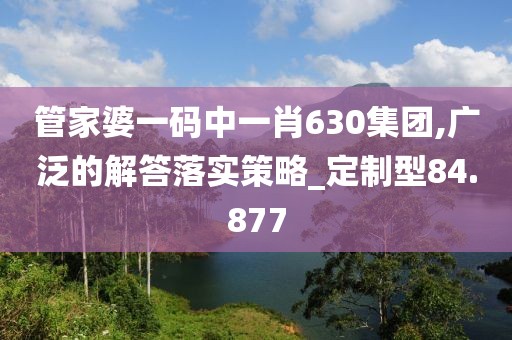 管家婆一碼中一肖630集團(tuán),廣泛的解答落實(shí)策略_定制型84.877