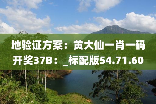 地驗證方案：黃大仙一肖一碼開獎37B：_標配版54.71.60