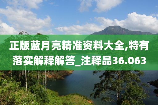 正版藍月亮精準資料大全,特有落實解釋解答_注釋品36.063