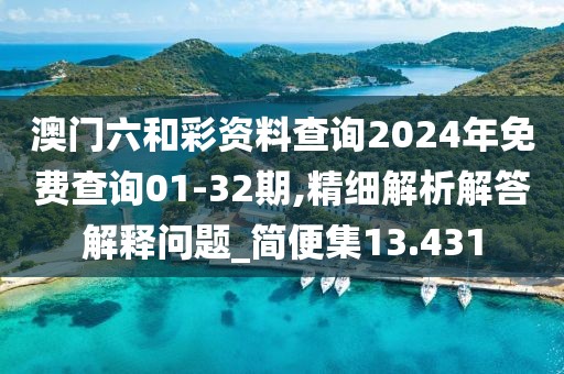 澳門六和彩資料查詢2024年免費查詢01-32期,精細解析解答解釋問題_簡便集13.431