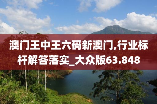 澳門王中王六碼新澳門,行業(yè)標(biāo)桿解答落實_大眾版63.848