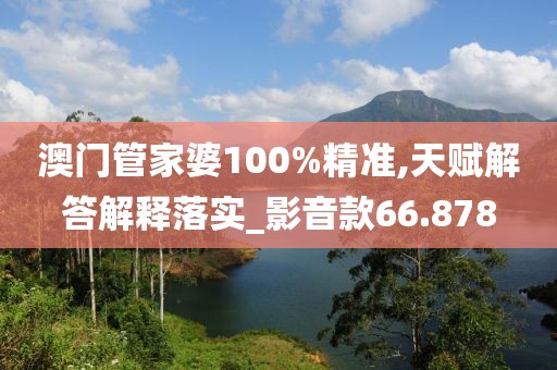 澳門管家婆100%精準,天賦解答解釋落實_影音款66.878