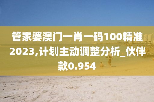 管家婆澳門一肖一碼100精準2023,計劃主動調(diào)整分析_伙伴款0.954