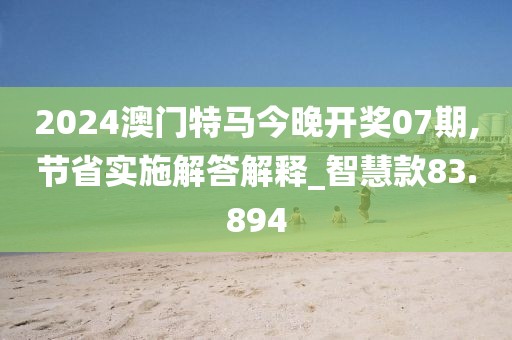 2024澳門特馬今晚開獎07期,節(jié)省實施解答解釋_智慧款83.894