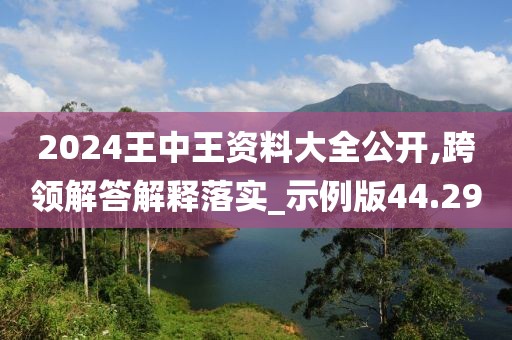 2024王中王資料大全公開,跨領(lǐng)解答解釋落實(shí)_示例版44.29