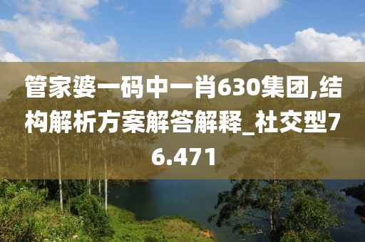 管家婆一碼中一肖630集團(tuán),結(jié)構(gòu)解析方案解答解釋_社交型76.471