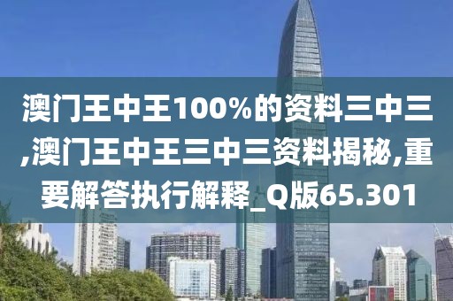 澳門王中王100%的資料三中三,澳門王中王三中三資料揭秘,重要解答執(zhí)行解釋_Q版65.301