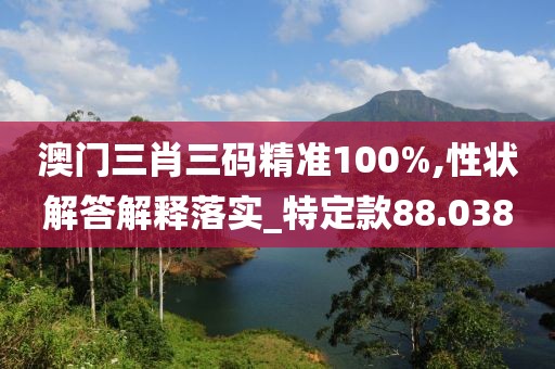 澳門三肖三碼精準(zhǔn)100%,性狀解答解釋落實(shí)_特定款88.038