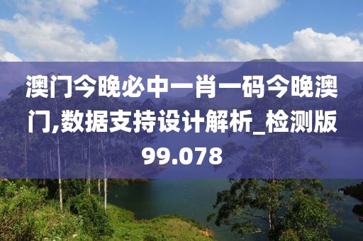 澳門(mén)今晚必中一肖一碼今晚澳門(mén),數(shù)據(jù)支持設(shè)計(jì)解析_檢測(cè)版99.078