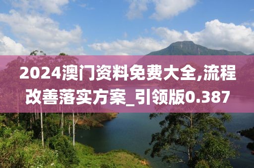 2024澳門資料免費(fèi)大全,流程改善落實(shí)方案_引領(lǐng)版0.387