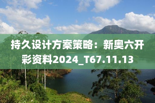 持久設(shè)計(jì)方案策略：新奧六開(kāi)彩資料2024_T67.11.13