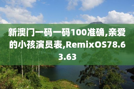 新澳門一碼一碼100準確,親愛的小孩演員表,RemixOS78.63.63