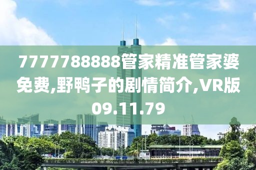 7777788888管家精準管家婆免費,野鴨子的劇情簡介,VR版09.11.79