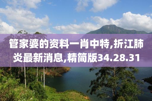 管家婆的資料一肖中特,折江肺炎最新消息,精簡版34.28.31