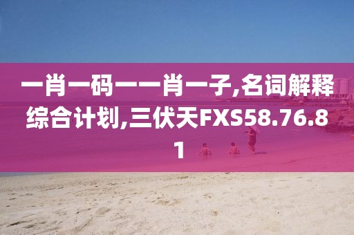 一肖一碼一一肖一子,名詞解釋綜合計劃,三伏天FXS58.76.81