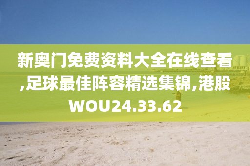 新奧門免費(fèi)資料大全在線查看,足球最佳陣容精選集錦,港股WOU24.33.62