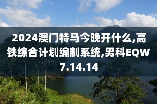 2024澳門特馬今晚開什么,高鐵綜合計(jì)劃編制系統(tǒng),男科EQW7.14.14