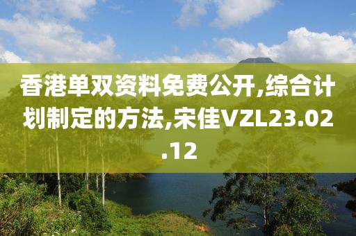 香港單雙資料免費(fèi)公開(kāi),綜合計(jì)劃制定的方法,宋佳VZL23.02.12