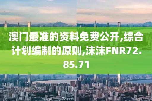 澳門最準的資料免費公開,綜合計劃編制的原則,沫沫FNR72.85.71