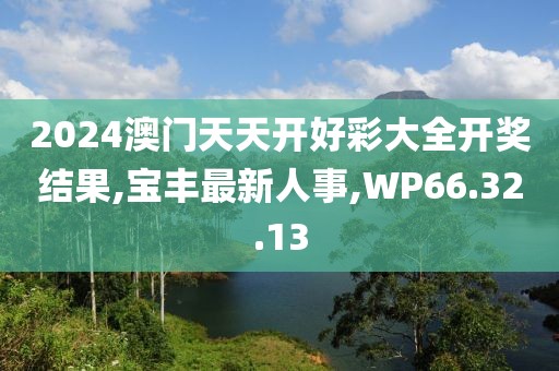 2024澳門天天開好彩大全開獎結(jié)果,寶豐最新人事,WP66.32.13