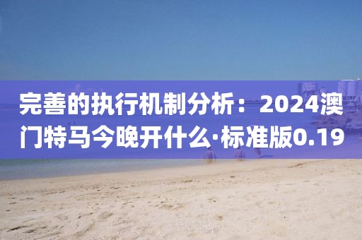 完善的執(zhí)行機(jī)制分析：2024澳門特馬今晚開(kāi)什么·標(biāo)準(zhǔn)版0.19