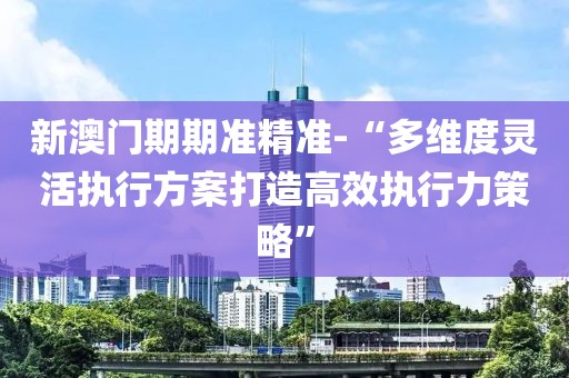 新澳門期期準精準-“多維度靈活執(zhí)行方案打造高效執(zhí)行力策略”