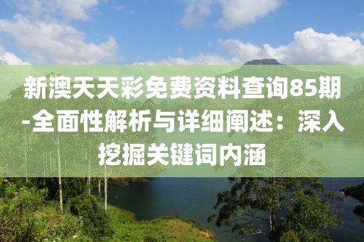 新澳天天彩免費(fèi)資料查詢85期-全面性解析與詳細(xì)闡述：深入挖掘關(guān)鍵詞內(nèi)涵