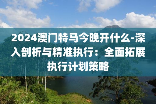 2024澳門特馬今晚開什么-深入剖析與精準(zhǔn)執(zhí)行：全面拓展執(zhí)行計劃策略