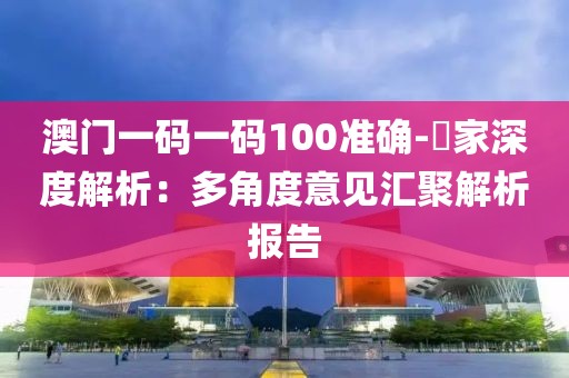 澳門一碼一碼100準(zhǔn)確-專家深度解析：多角度意見匯聚解析報(bào)告