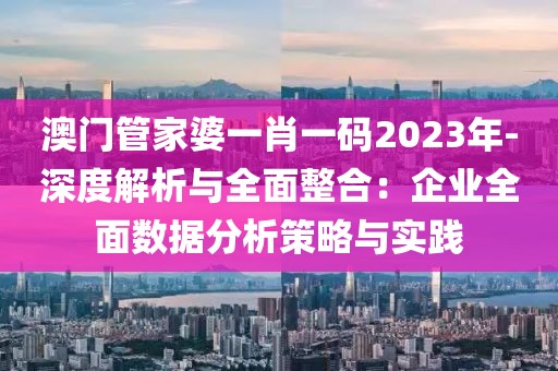 澳門管家婆一肖一碼2023年-深度解析與全面整合：企業(yè)全面數(shù)據(jù)分析策略與實踐